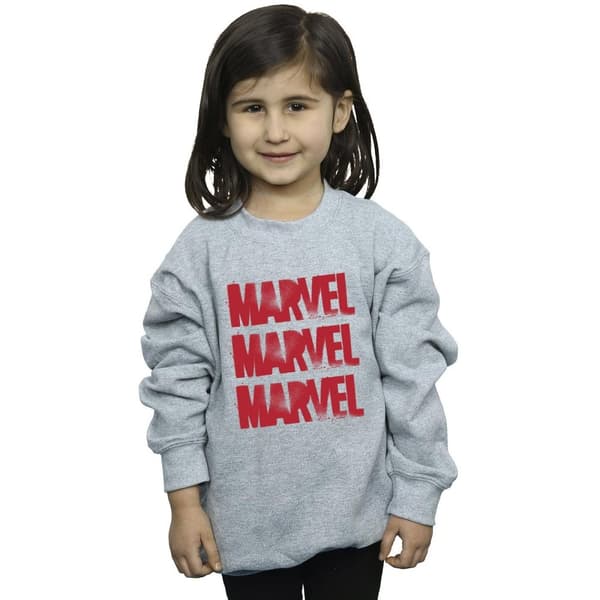 Marvel Girls Red Spray Logos Sweatshirt