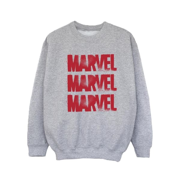 Marvel Girls Red Spray Logos Sweatshirt