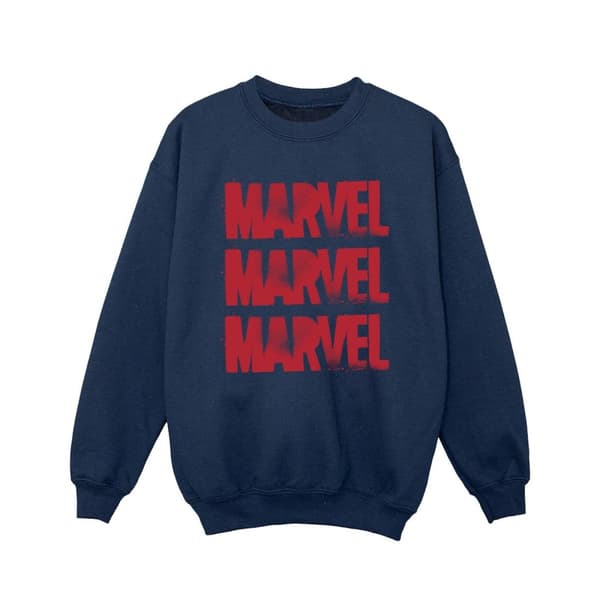 Marvel Girls Red Spray Logos Sweatshirt