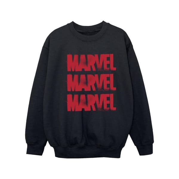 Marvel Girls Red Spray Logos Sweatshirt