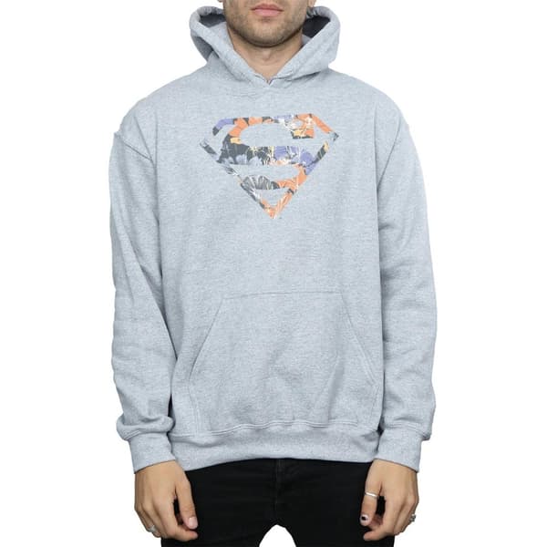 DC Comics Mens Superman Floral Logo 2 Hoodie