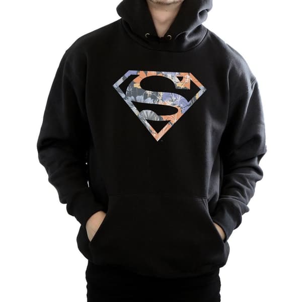 DC Comics Mens Superman Floral Logo 2 Hoodie