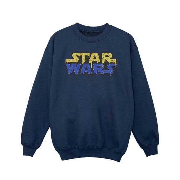 Star Wars Girls Logo Jelly Sweatshirt Navy Blue 7-8 Years