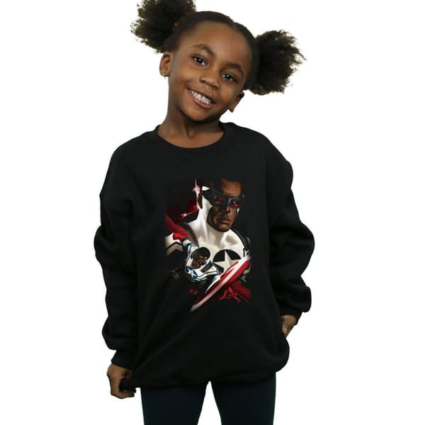 Marvel Girls Captain America Sam Wilson Portrait Sweatshirt