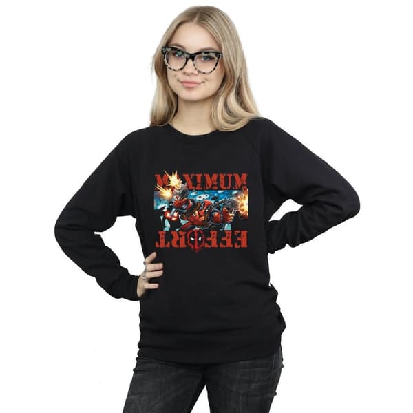 Marvel Dam/Tjej - Deadpool - Sweatshirt med maximal ansträngning
