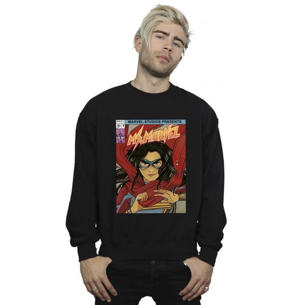 Marvel Mens Ms Marvel Comic Poster Sweatshirt