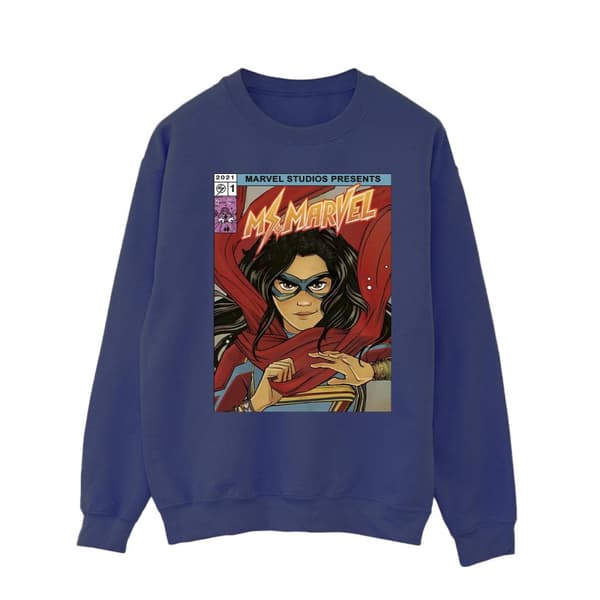 Marvel Mens Ms Marvel Comic Poster Sweatshirt