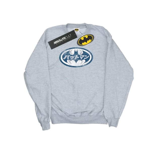 DC Comics Womens/Ladies Batman Japanese Logo White Sweatshirt