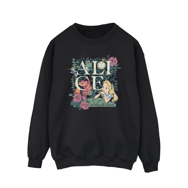 Disney Mens Alice In Wonderland Leafy Garden Sweatshirt