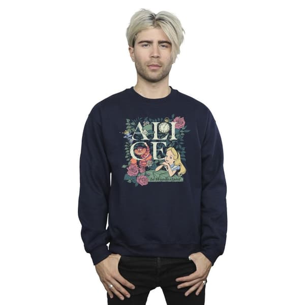 Disney Mens Alice In Wonderland Leafy Garden Sweatshirt