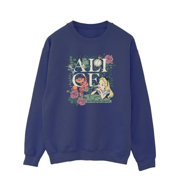 Disney Mens Alice In Wonderland Leafy Garden Sweatshirt
