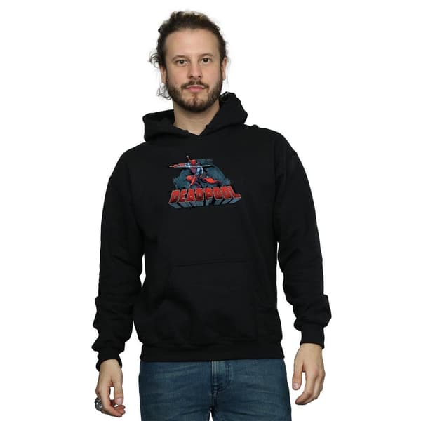 Marvel Mens Deadpool Sword Logo Hoodie