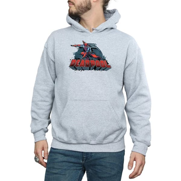 Marvel Mens Deadpool Sword Logo Hoodie