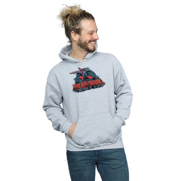 Marvel Mens Deadpool Sword Logo Hoodie