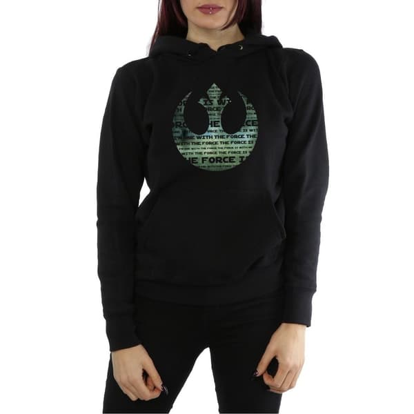 Star Wars Womens/Ladies Rogue One I´m One With The Force Alliance Emblem Green Hoodie