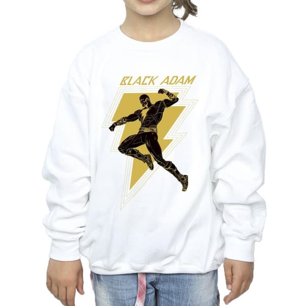 DC Comics Svart Adam Golden Bolt brösttröja för flickor