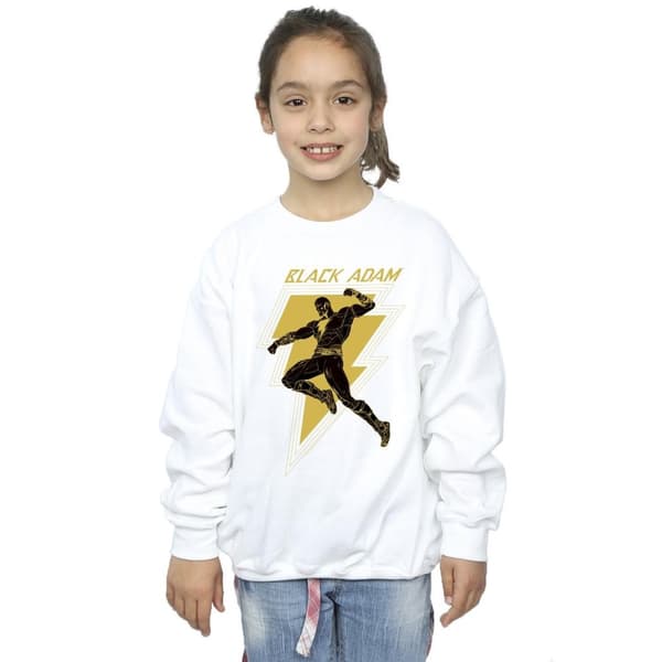DC Comics Svart Adam Golden Bolt brösttröja för flickor