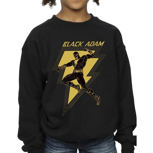 DC Comics Svart Adam Golden Bolt brösttröja för flickor