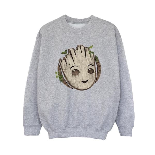 Marvel Boys I Am Groot Wooden Head Sweatshirt