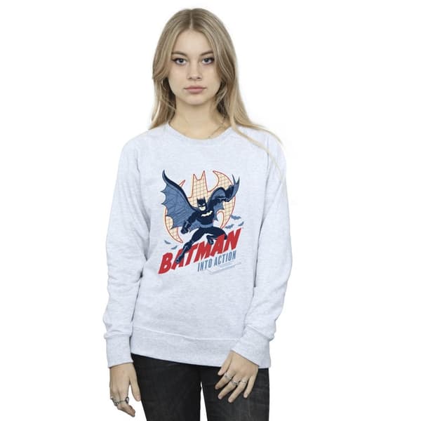 DC Comics Womens/Ladies Batman Into Action Sweatshirt