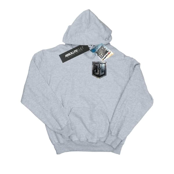 DC Comics Huvtröja med fickficka för damer/kvinnor Justice League Movie Shield Heather Grey M