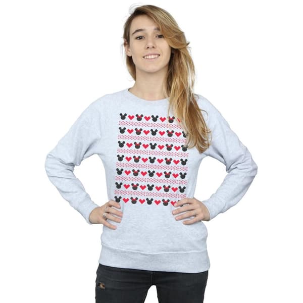 Disney Dam/Tjej Mickey And Minnie Christmas Hearts Sweatshirt