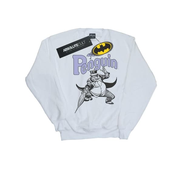 DC Comics Mens Penguin Mono Action Pose Sweatshirt