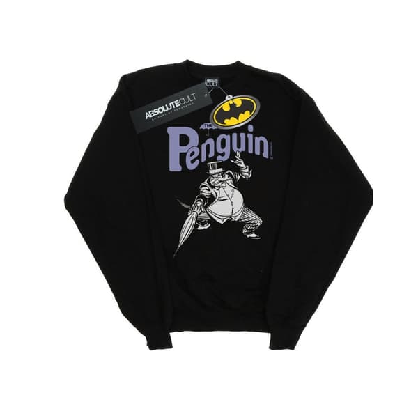 DC Comics Mens Penguin Mono Action Pose Sweatshirt