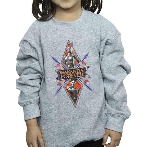 Marvel Wakanda Forever Tribal Spear Chest Sweatshirt för flickor