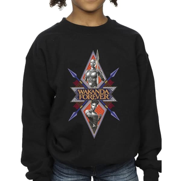 Marvel Wakanda Forever Tribal Spear Chest Sweatshirt för flickor
