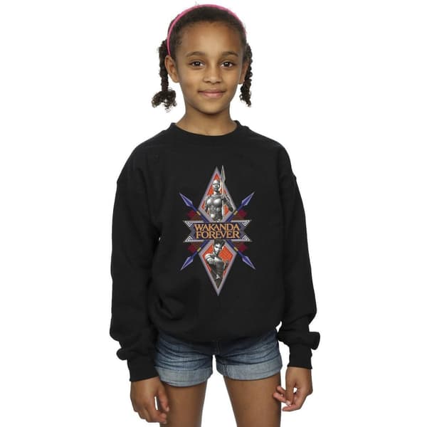 Marvel Wakanda Forever Tribal Spear Chest Sweatshirt för flickor