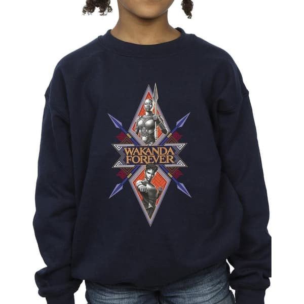 Marvel Wakanda Forever Tribal Spear Chest Sweatshirt för flickor