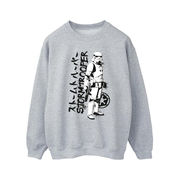 Star Wars Mens Japanese Stormtrooper Sweatshirt Sports Grey M