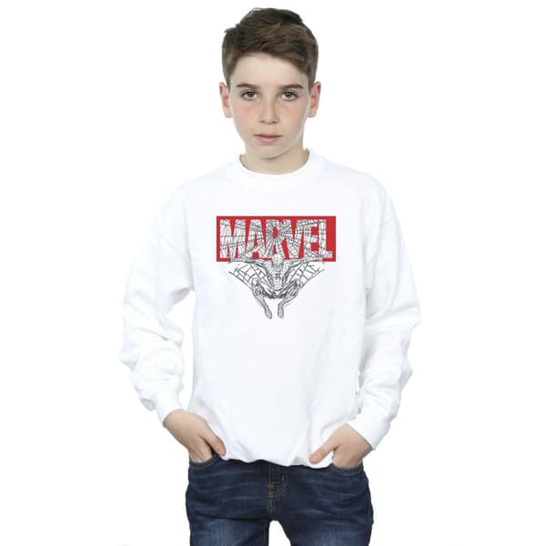 Marvel Boys Spider Man Logo Red Sweatshirt