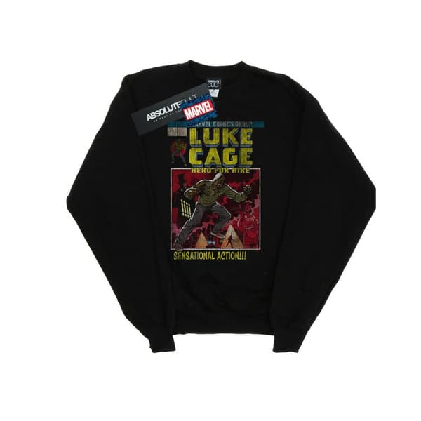 Marvel Mens Luke Cage Distressed Yourself Sweatshirt Black S