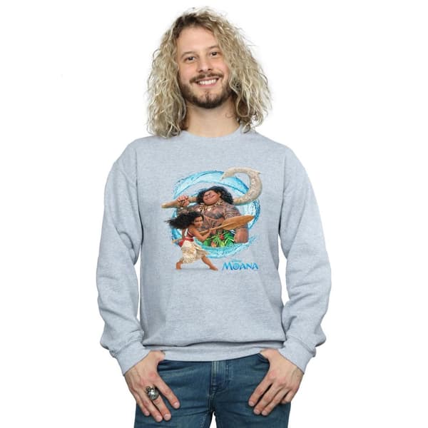 Disney Mens Moana And Maui Wave Sweatshirt
