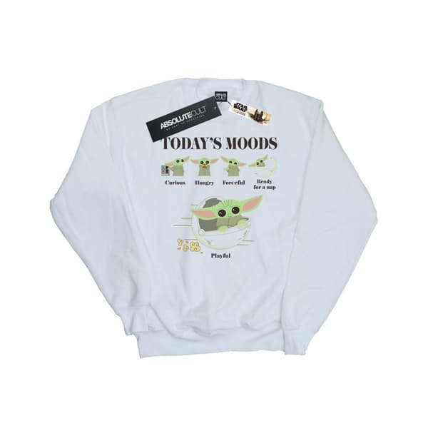 Star Wars Mens The Mandalorian The Child Moods Sweatshirt White S