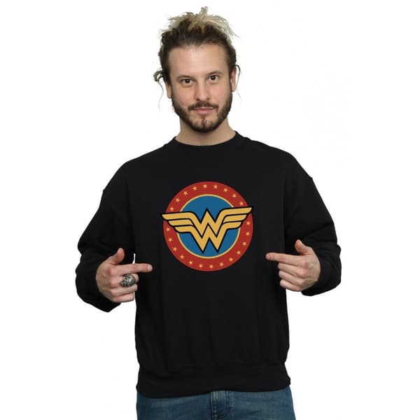 DC Comics Mens Wonder Woman Circle Logo Sweatshirt