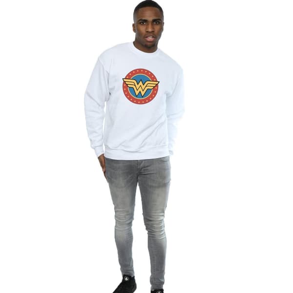 DC Comics Mens Wonder Woman Circle Logo Sweatshirt