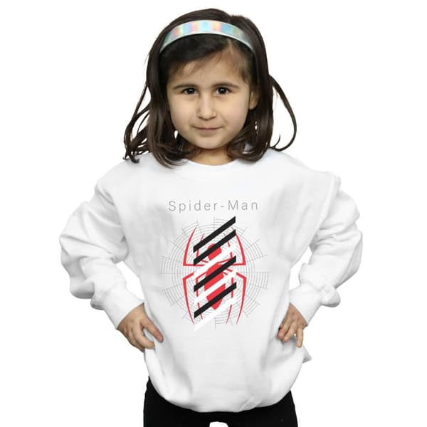 Marvel Girls Spider-Man Logo Stripes Sweatshirt
