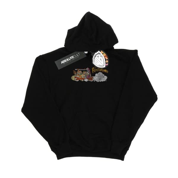 The Flintstones Womens/Ladies Family Car Distressed Hoodie