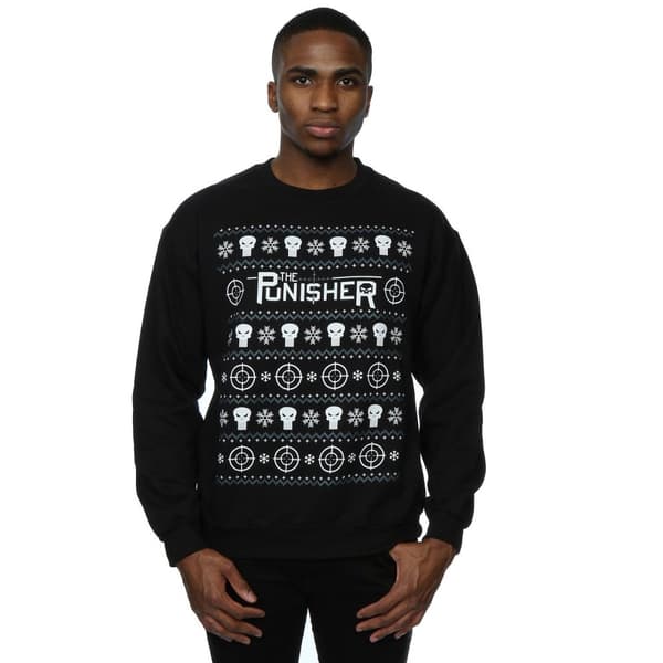 Marvel Mens Punisher Christmas Sweatshirt