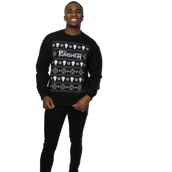 Marvel Mens Punisher Christmas Sweatshirt