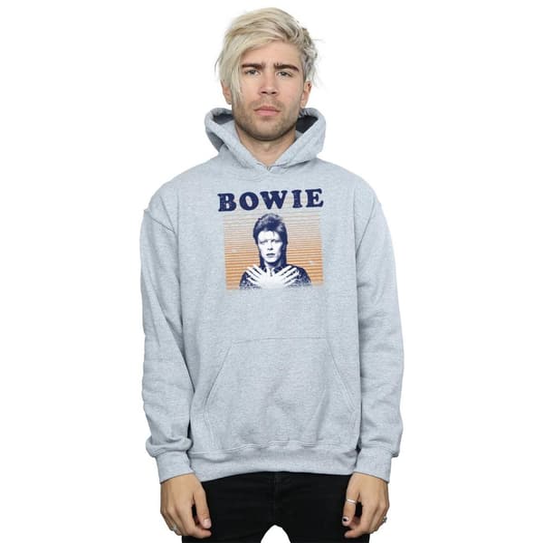 David Bowie Mens Orange Stripes Hoodie