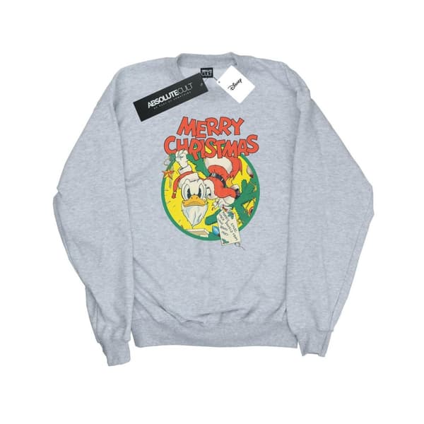 Disney Mens Donald Duck Merry Christmas Sweatshirt