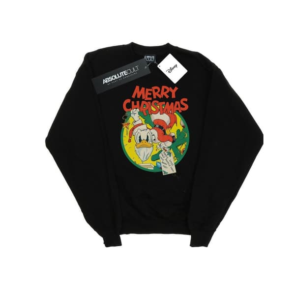 Disney Mens Donald Duck Merry Christmas Sweatshirt