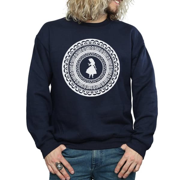 Disney Mens Alice In Wonderland Circle Sweatshirt