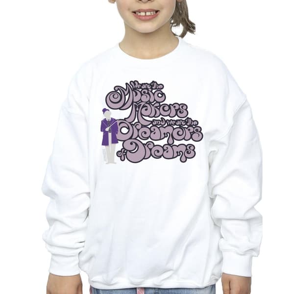 Willy Wonka Girls Dreamers Text Sweatshirt