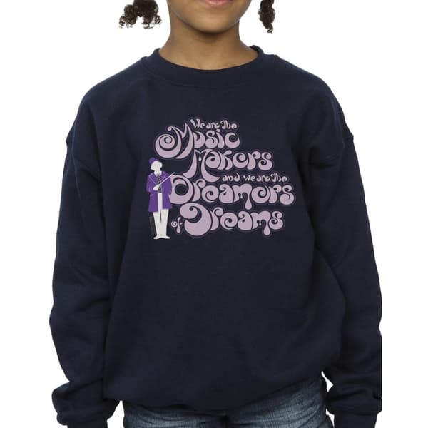 Willy Wonka Girls Dreamers Text Sweatshirt