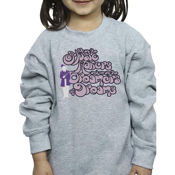Willy Wonka Girls Dreamers Text Sweatshirt